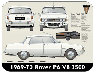 Rover P6 V8 3500 1969-70 Place Mat, Medium